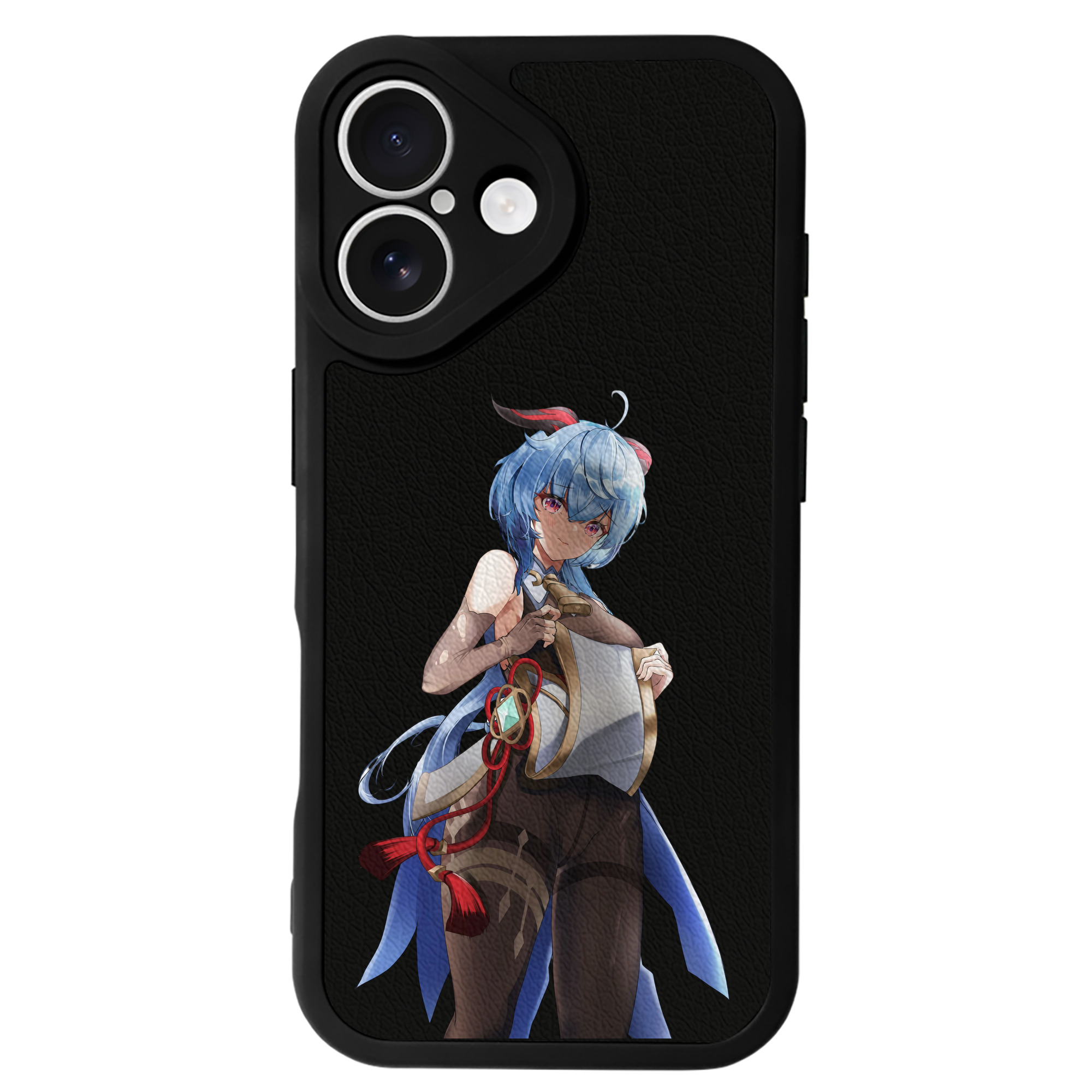 げんし神 甘雨 かんう genshin Ganyu 【iPhone 16シリーズ対応】シリコンスマホケース（レザー調） 材質：シリコン
